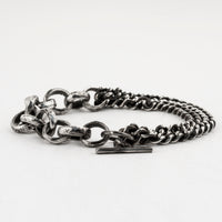 Carved Links and Curb Chain Bracelet