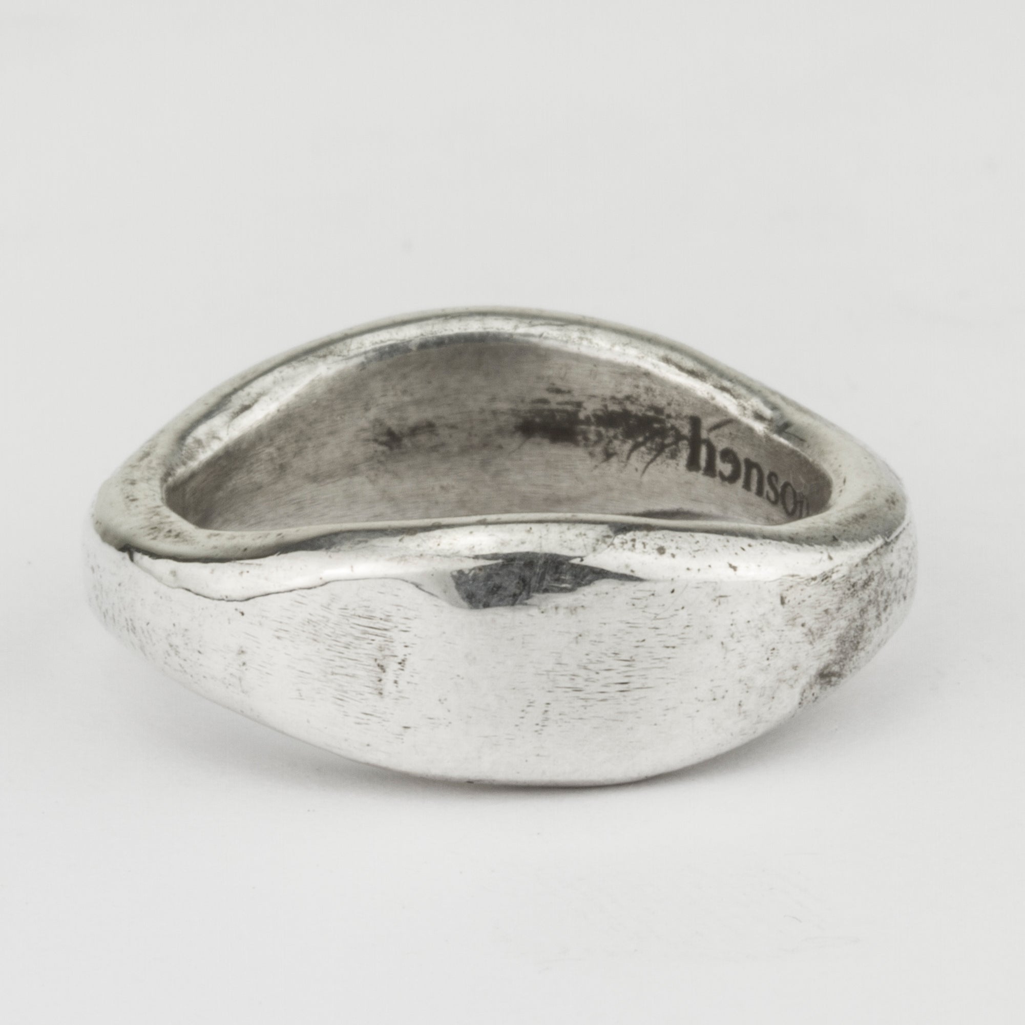 Double Signet Ring with Grey Diamond